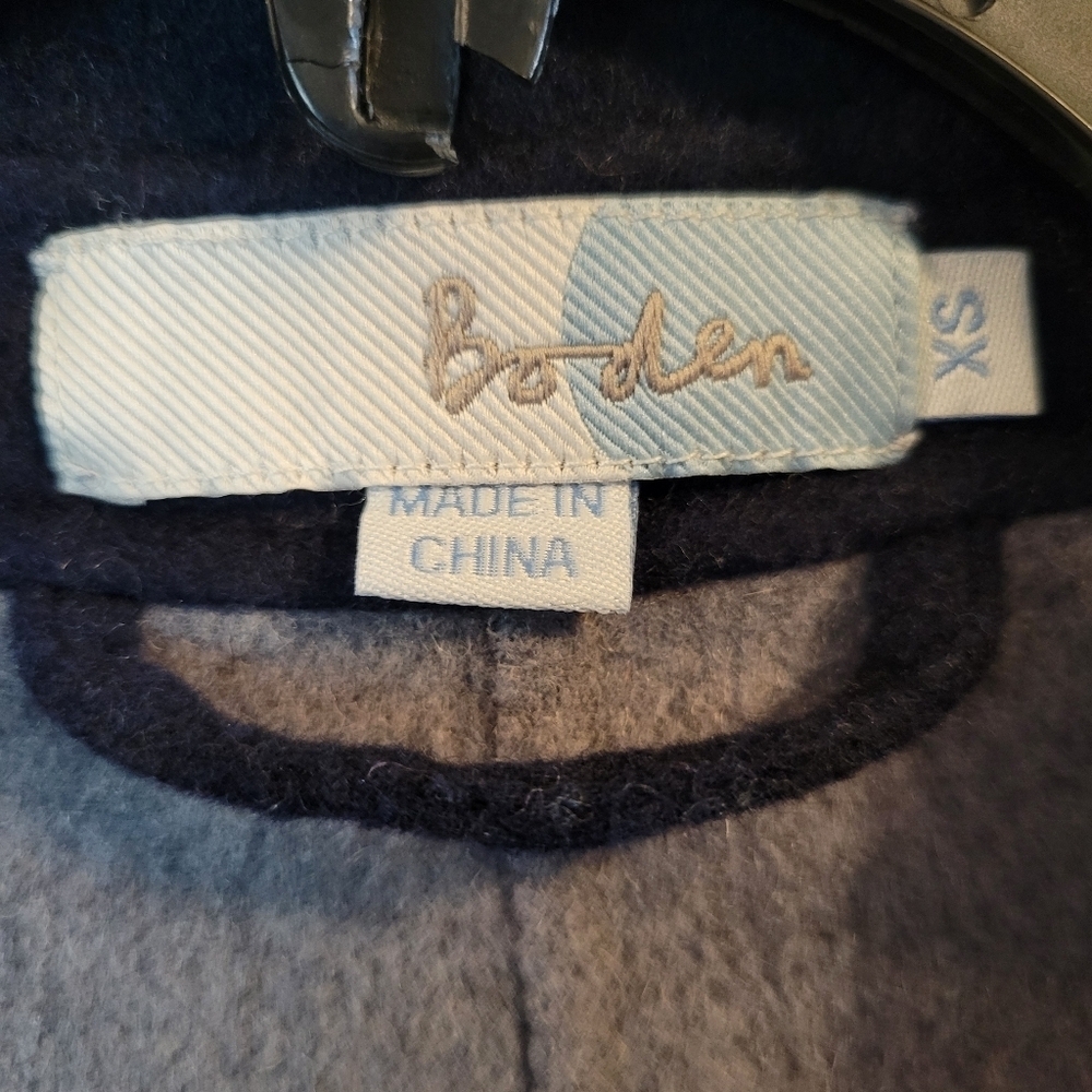 Anthropologie Boden Navy Blue Charlotte Wool Double Breasted Cape Coat - Picture 8 of 9